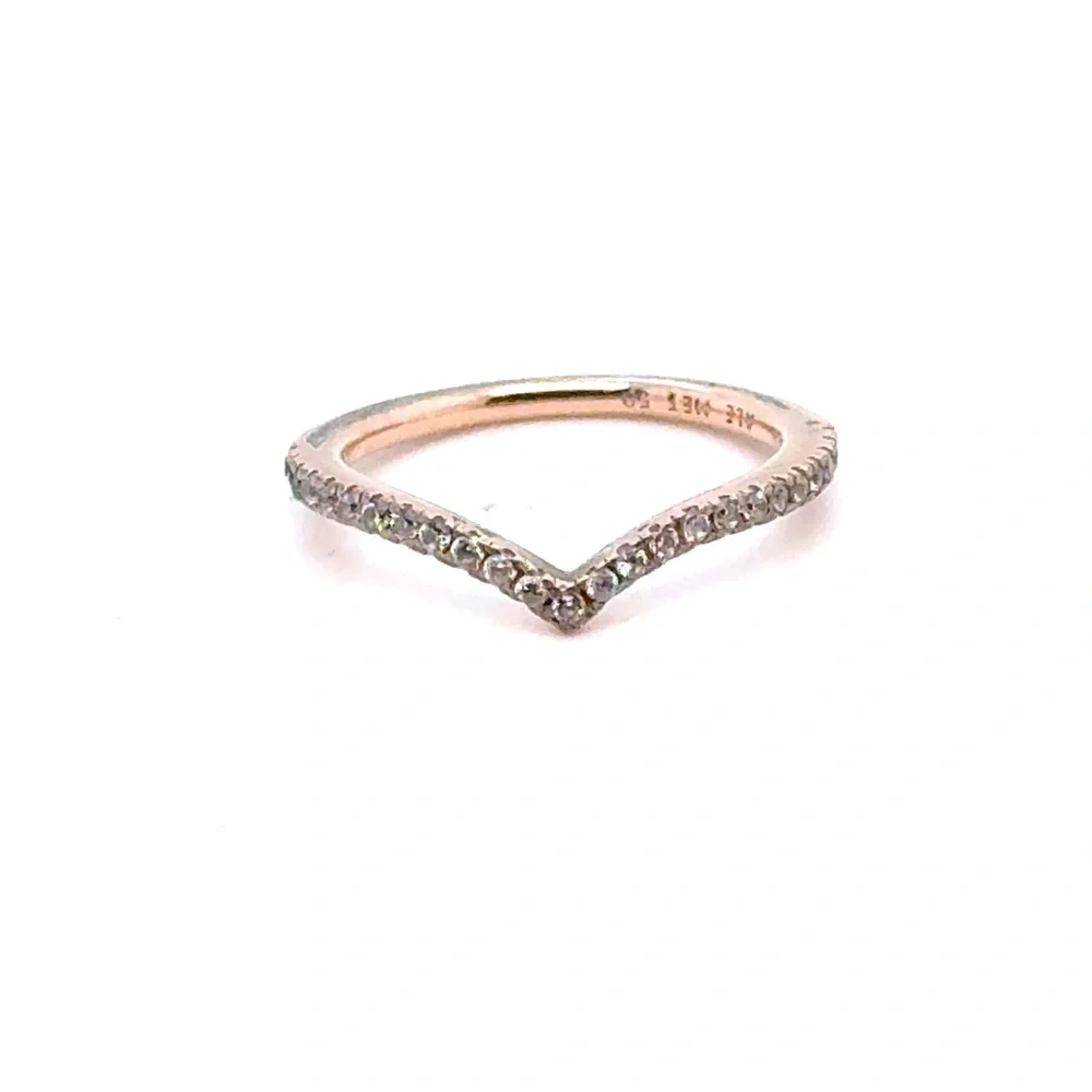 Pandora Rose‎ Gold V-Shape Pavé Band